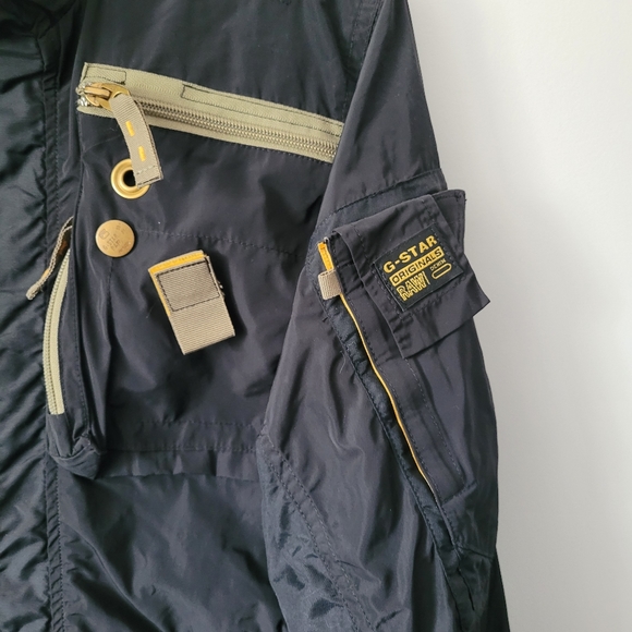 G-Star Zip Up Cargo Bomber Jacket (Black) - Picture 3 of 8